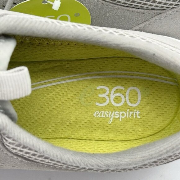 Easy Spirit Oxford Sneaker Leather Mesh Light Gray Quick Run Lace Up E360 Sz 9 W - Picture 8 of 10